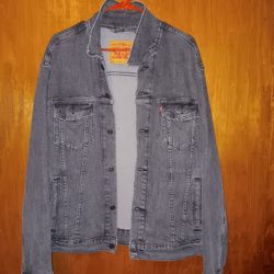 (2 Jean Jackets $25 Each)  Black And Grey Levi's Jean Jackets (Size Large)
