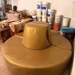 Gold Circular Sofa Bench