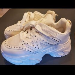 Vintage Vibe YVO Cream Platform Sneakers Sz 8