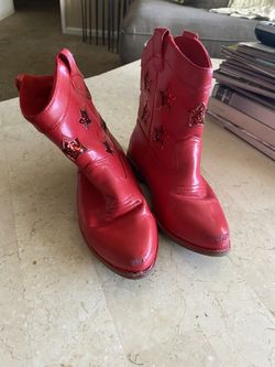Red boots for girl .. kids size 13