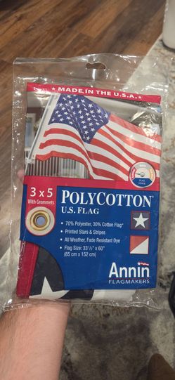 Annin 3x5 PolyCotton U.S. Flag with Grommets