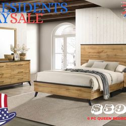 🇺🇸 4 PC QUEEN BEDROOM SET 🇺🇸