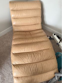 Tan Leather Chaise Lounge