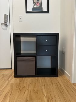 IKEA Kallax 2x2 Shelf Unit with Drawers - Dark Brown — $30 — Used - Good