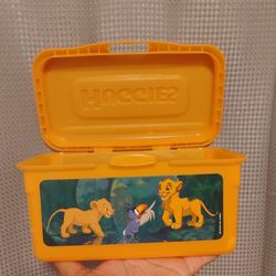 Vintage Huggies Orange Lion King Refill Baby Wipes Storage Container