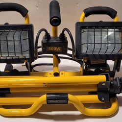Workforce 500W Dual Head Halogen Work Light Portable Job Site Tripod New