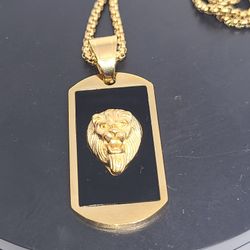 TITANIUM LION HEAD MINI DOGTAG, & RING