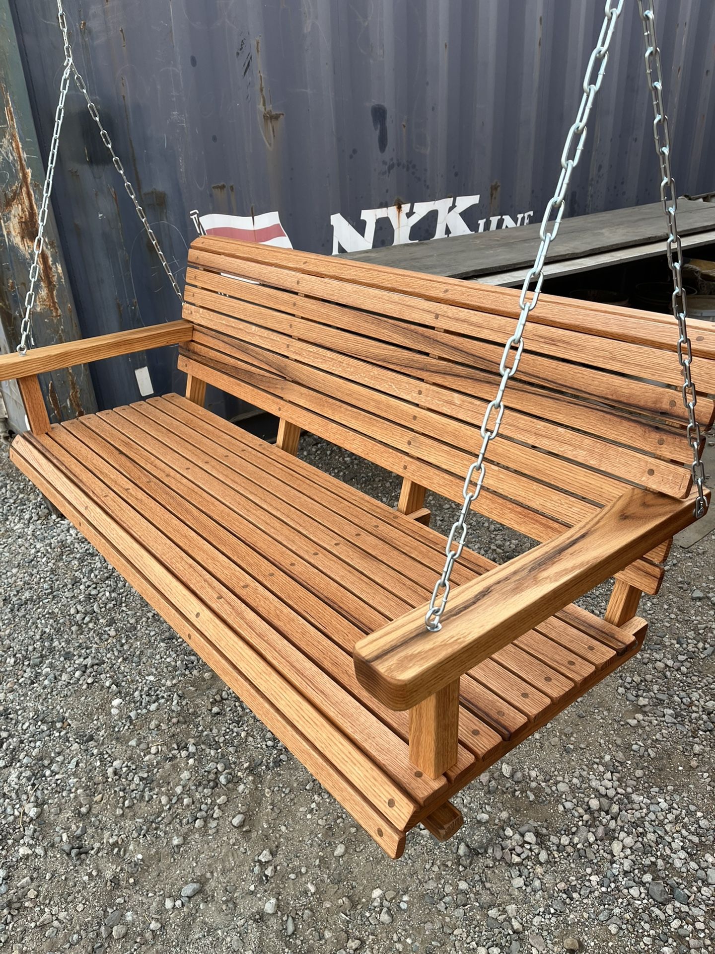 RUSTIC RED OAK PORCH SWINGS 60 “ Wide , With Chain  $400 