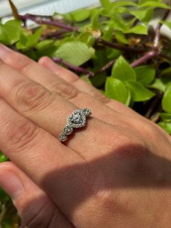 Silver Halo Heart  Ring- wedding , promise ring, graduation ring, birthday gift