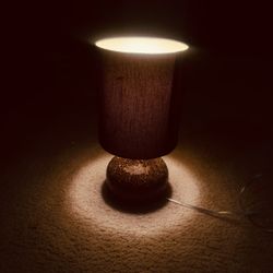 Pier 1 Imports Vintage  Amber Mosaic Glass Table Lamp – Bohemian / Accent Lighting