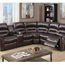 Brown Motion Sectional Sofa (Free Delivery)