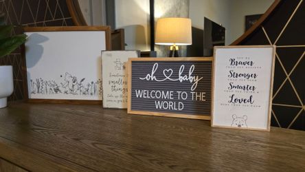 Baby Nursery Wall Signs Set of 4