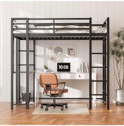 Twin bed with desk