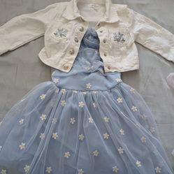 Blue flower dress 2T