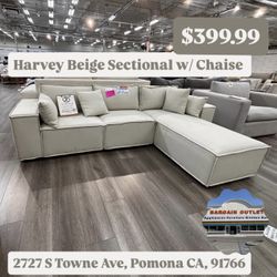 Harvey Beige Sectional With Chaise 