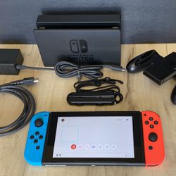 Nintendo Switch With Dock, Cables, Accessories & Games