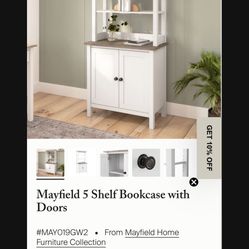 Bush Brand 5 Shelf Bookcase With Doors