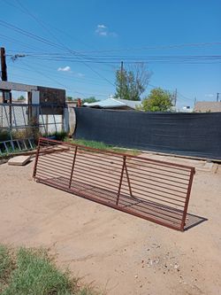 Entrance steel gate... measurements 135"wide x 37"high
