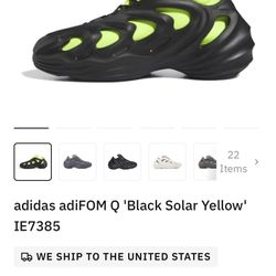 adidas adiFOM Q 'Black Solar Yellow'