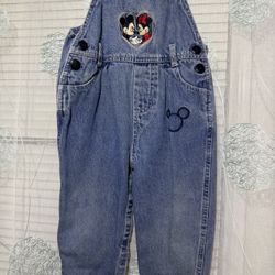 vintage Disney Mickey & Minnie denim overalls (24 Months)