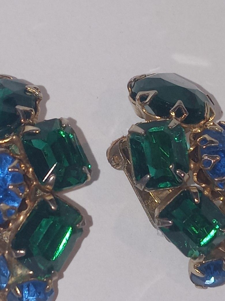 Vintage Schreiner Peacock Earrings