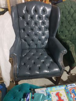 Tufted Chesterfield Couch and Chair