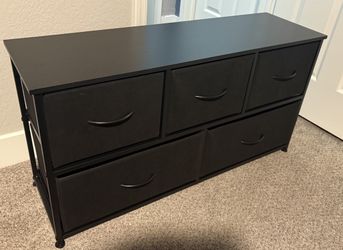 New Black 5-Drawer Fabric Dresser