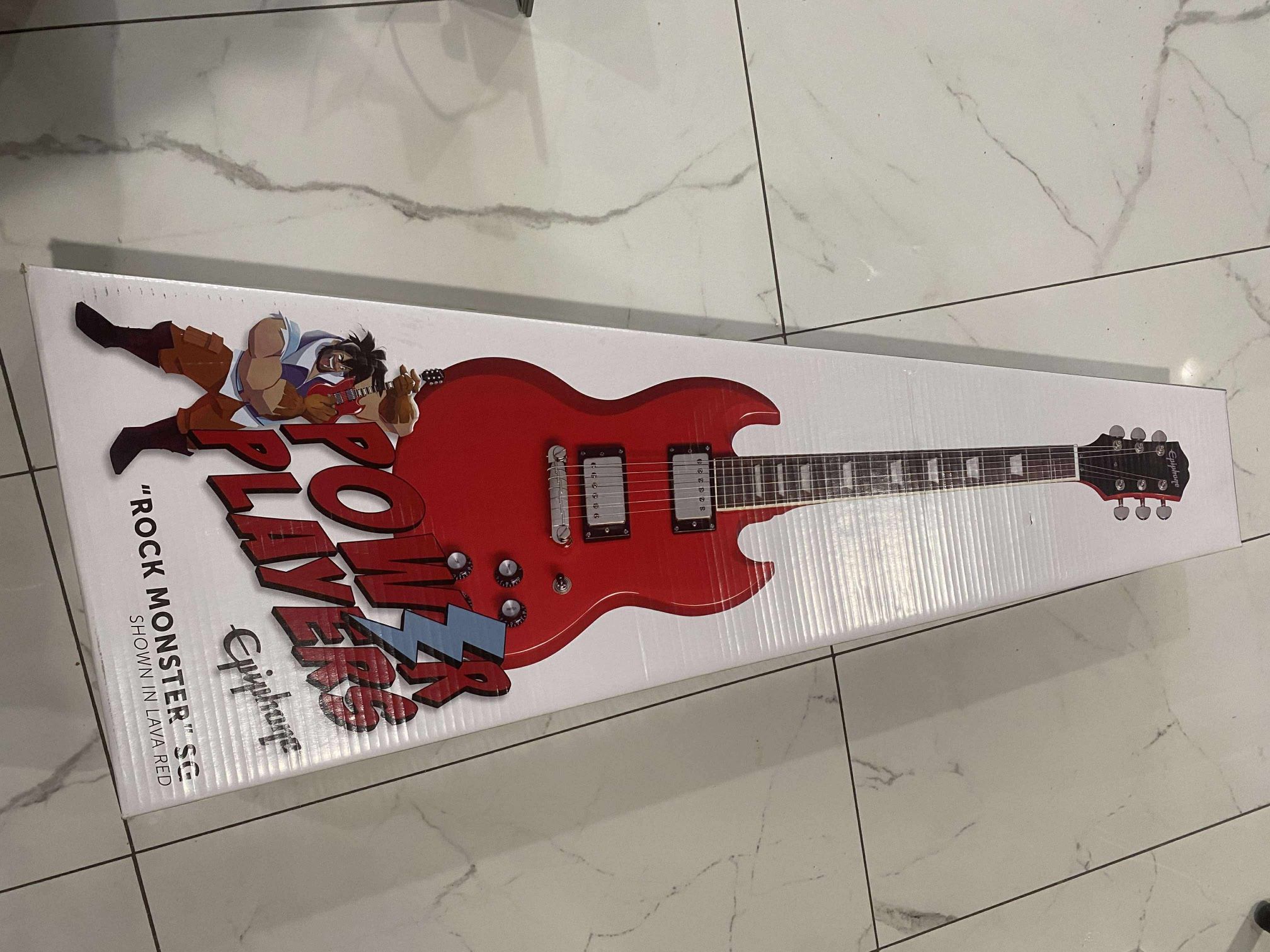 Epiphone Electric Guitar Power Players SG Pack, Bag, Cable, Picks - Lava Red