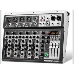 6 Channel Audio Interface Sound Board Mixing Console