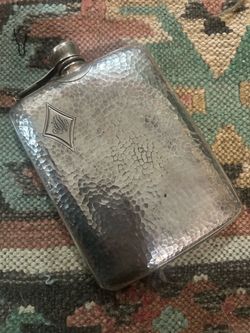 Antique Prohibition Era Hammered Flask