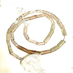 Strand Of Rainbow Fluorite Tube Beads