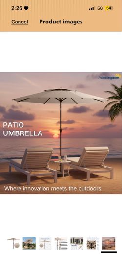 9FT Patio Umbrella 2-Tier Outdoor Market Table Umbrella with Push-Button Tilt & Crank | UPF 50+ & Waterproof for Backyard, Garden, Pool, Deck(Beige)