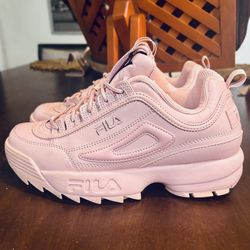 FILA ‘Disruptor’ Athletic Shoes Blush Pink Chunky Size Womens 8 (Youth 7) # 3FM00737-650