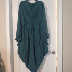 Twist Front Cloak Sleeve Cocoon Dress (Size 16)