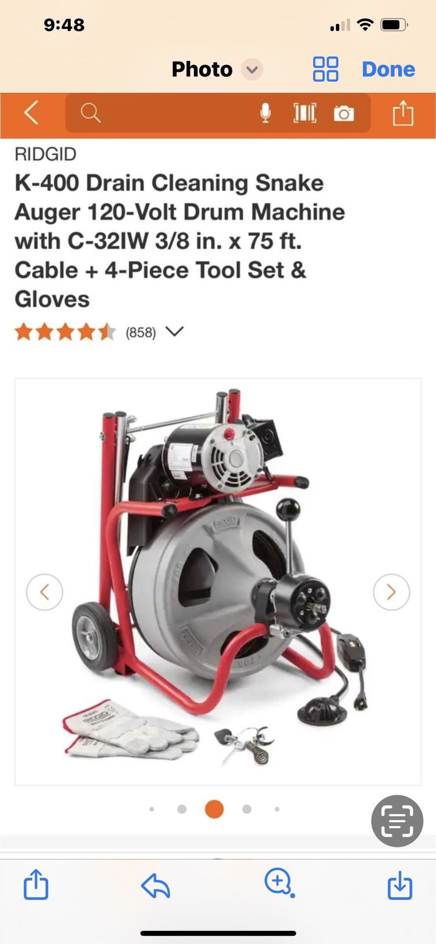 Ridgid k-499 Drain Cleaning Snake