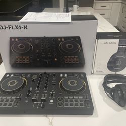 Pioneer Dj Flx4 With Audio-technica ATH-M30x Headphones 