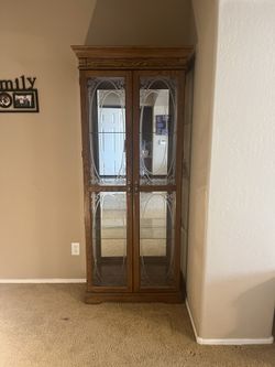 Curio Cabinet Solid Wood
