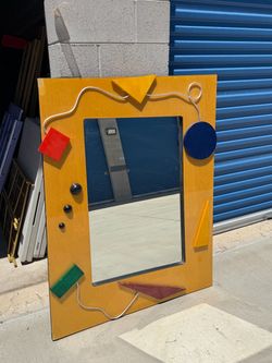 Vintage 1980s Very Rare Abstract Mirror by Benjamin Le Philadelphia