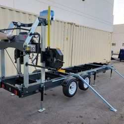 Honda GX Gas Powered Timber Sawmill Huge 36" Capacity With Trailer 