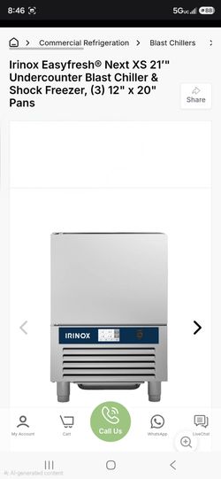 Irinox easy fresh blast chiller