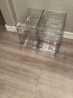 Clear Stackable Organizer Bins (Set of 4)