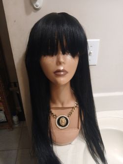 18 Inch With Bang Human Hair Blended Unit # 1