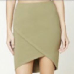 NEW Asymmetrical Olive Skirt (nwt)