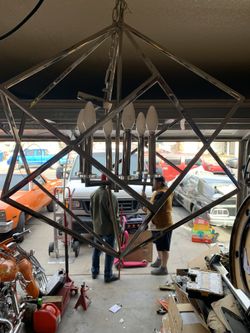 Welded Square In Square Chandelier
