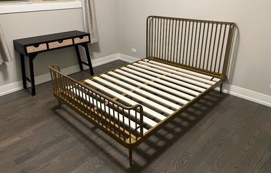 Crate & Barrel Wembley Full Gold Metal Bed