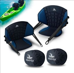 Islafeliz Upgraded Kayak Seat with Back Support & Enhanced Side Support, 2-Pack Universal Folding Paddle Board Seat for Inflatable Kayak, Canoe, SUP, 