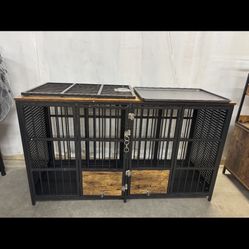 New heavy duty double dog crate