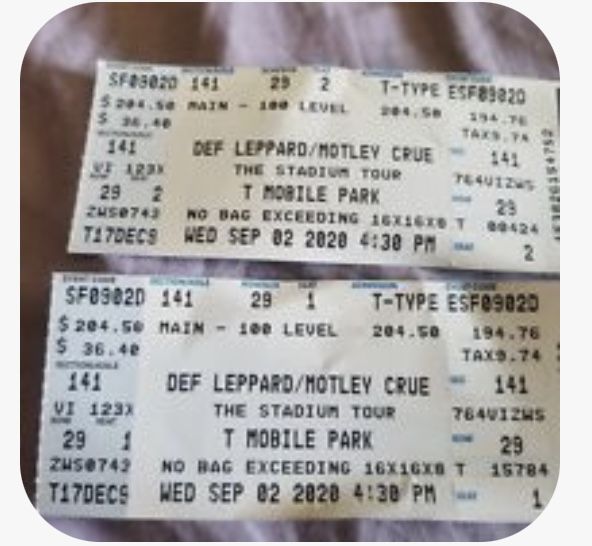 Def Leppard Mortley Crew 2 Tickets Sept 2 T Mobile Stadium