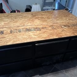 Wooden Platform Full Size Bed With Storage 