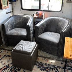 Two High-End Barrel Chairs
